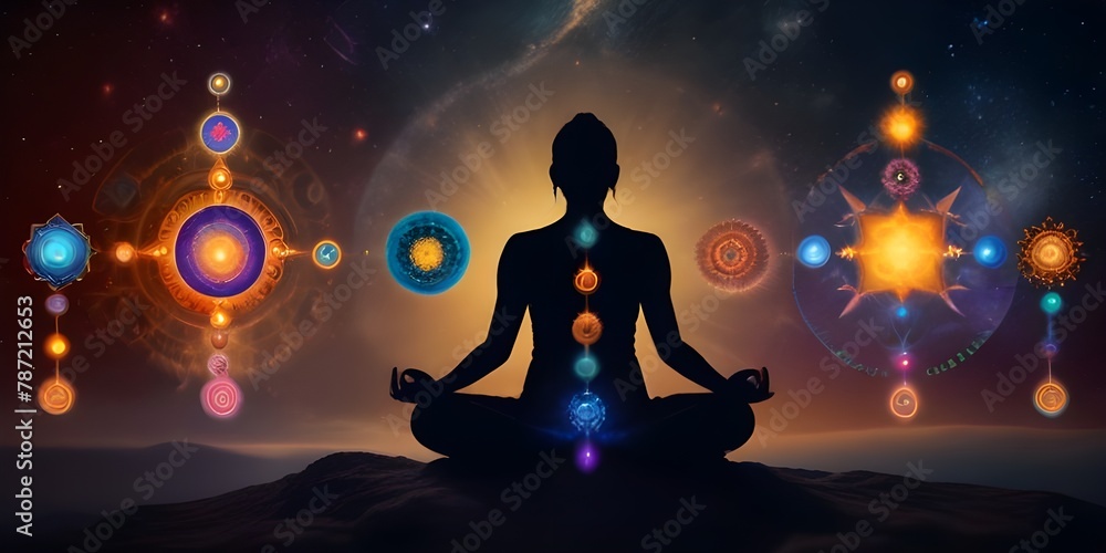Cosmic Meditation: Person Connecting with Universe, Chakras, and Prana for Spiritual Harmony, Inner Peace, and Mindful Enlightenment - Transcendence Through Cosmic Consciousness Cosmic Meditation: Person Connecting with Universe, Chakras, and Prana for Spiritual Harmony, Inner Peace, and Mindful Enlightenment - Transcendence Through Cosmic Consciousness