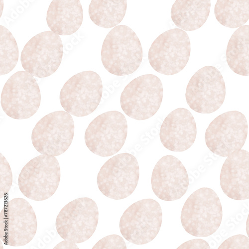 Seamless pattern with easter eggs, hand drawn illustration in watercolor style