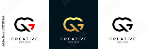 GQ logo letter design on luxury background. QG logo monogram initials letter concept. GQ icon logo design. photo