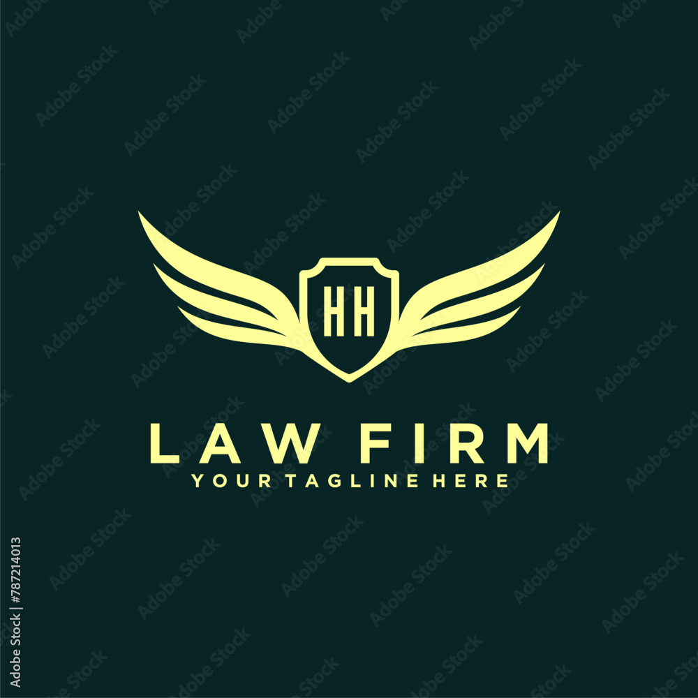 Obraz premium HH initials design modern legal attorney law firm lawyer advocate consultancy business logo vector