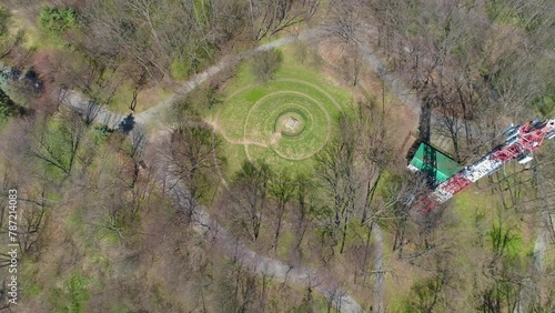 Adam Mickiewicz Mound Sanok Kopiec Aerial View Poland photo