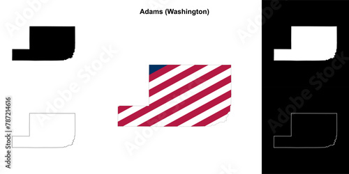 Adams County (Washington) outline map set