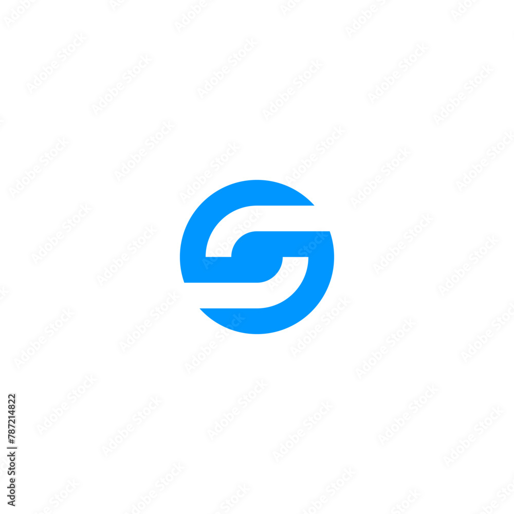 S letter initial logo in minimal abstract style in circle shape. S letter initial logo in minimal abstract style in circle shape.