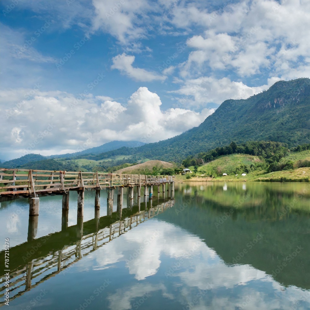 Obraz premium lake and mountains