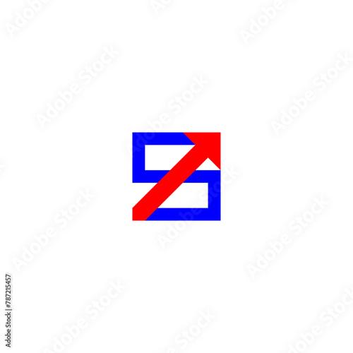 Free Download S letter initial logo with red diagonal arrow accent in square shape. - GFXLoad