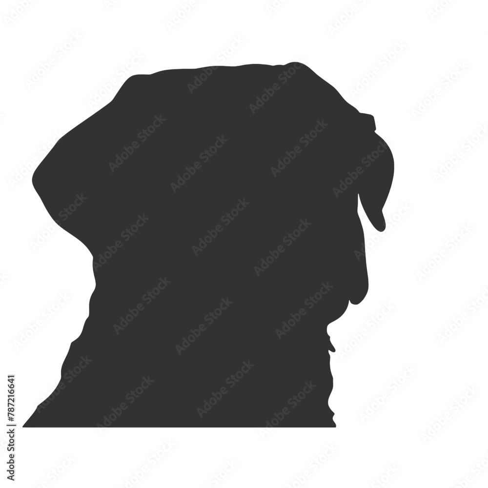 Rottweiler, Silhouettes Dog Face SVG, black and white Rottweiler vector