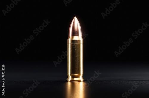 Bullet on black background photo
