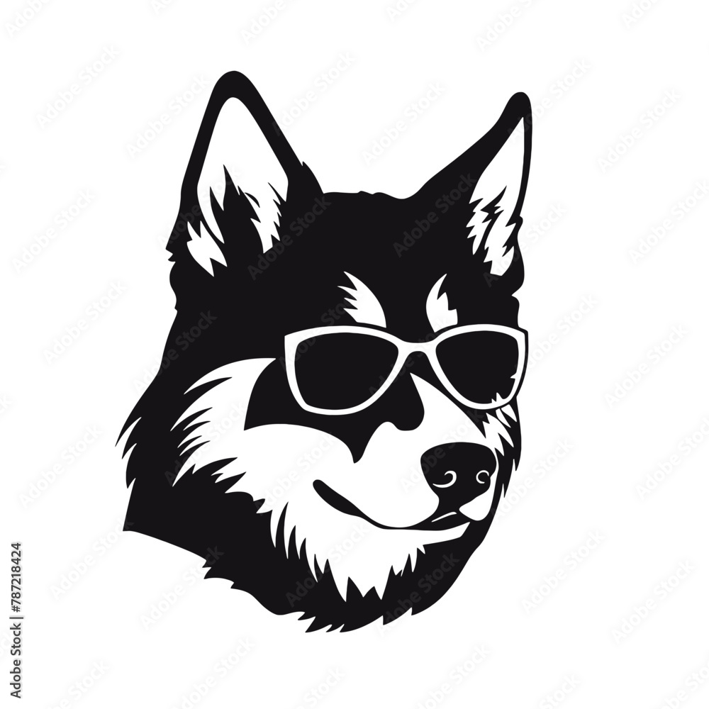 Siberian husky dog - isolated vector illustration Siberian husky dog - isolated vector illustration