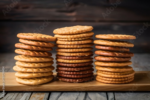 Wallpaper Mural Assorted crackers stacked, a crunchy symphony of snack satisfaction Torontodigital.ca