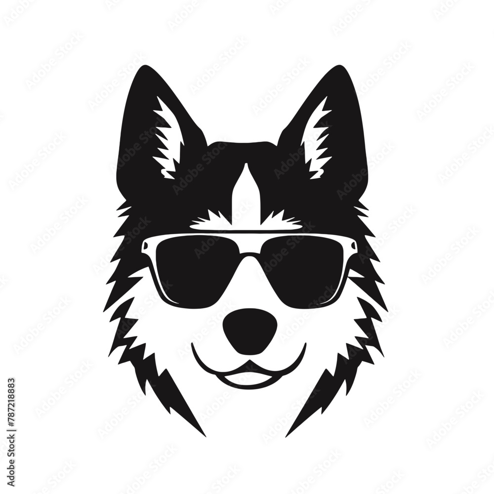 Siberian husky dog - isolated vector illustration Siberian husky dog - isolated vector illustration