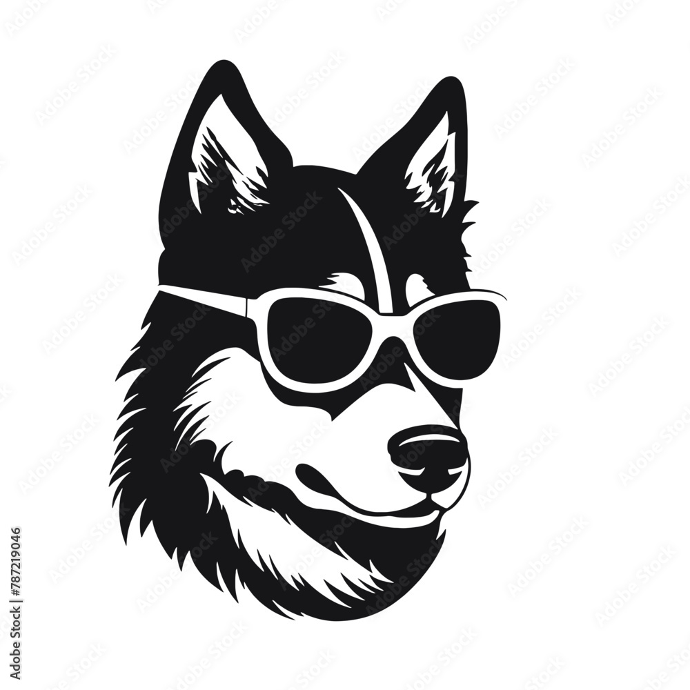 Siberian husky dog - isolated vector illustration Siberian husky dog - isolated vector illustration