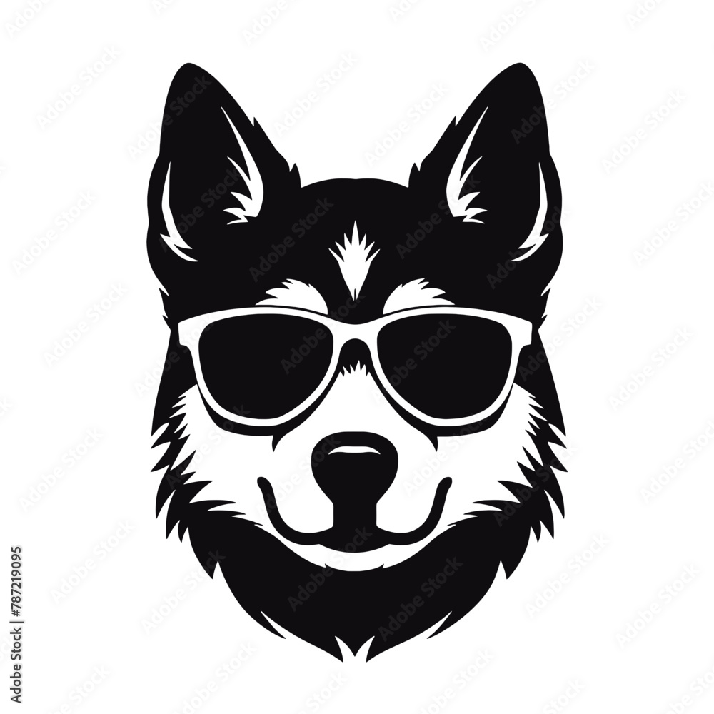Siberian husky dog - isolated vector illustration Siberian husky dog - isolated vector illustration