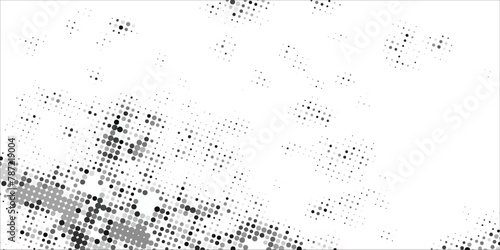 Black and White Dots Background. Distressed Points Overlay. Modern Abstract Texture. Vintage Pattern. Vector illustration