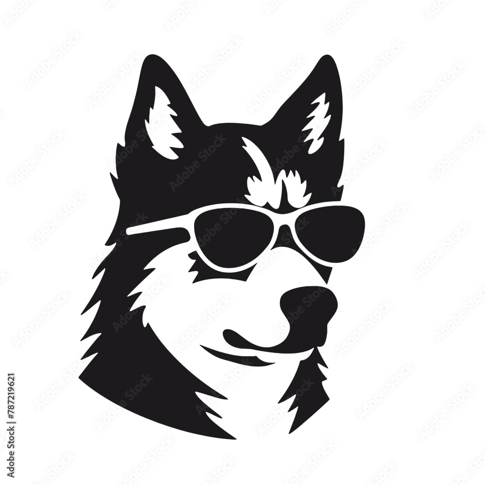 Husky banner template. Siberian Husky head on white background. Husky dog Husky banner template. Siberian Husky head on white background. Husky dog