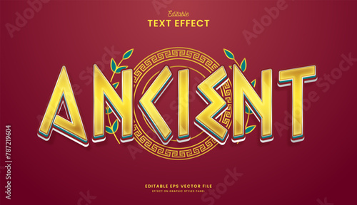 decorative golden ancient editable text effect vector design © OreNyee
