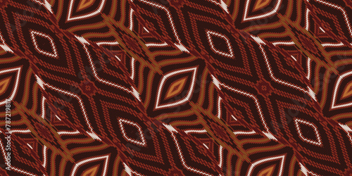 Fabric ethnic tribal pattern art. Ethnic ikat seamless pattern. American and Mexican style. Design for background, wallpaper, illustration, fabric, clothing, carpet, textile, batik, embroidery.