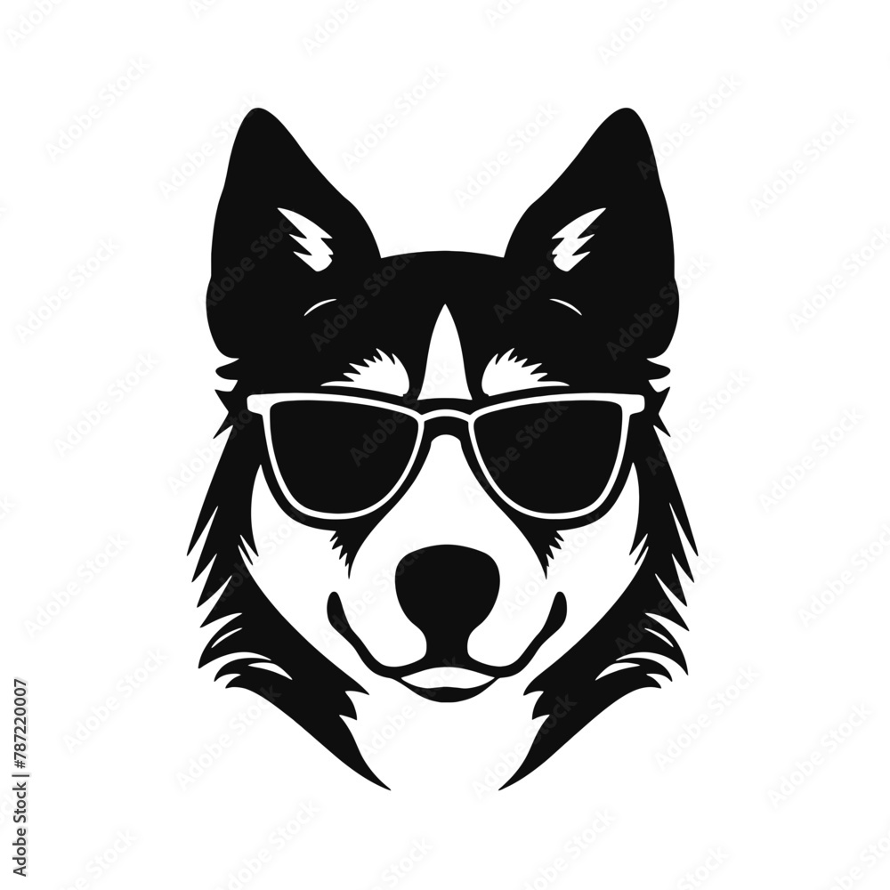 Husky Standing Vector Logo Husky Standing Vector Logo