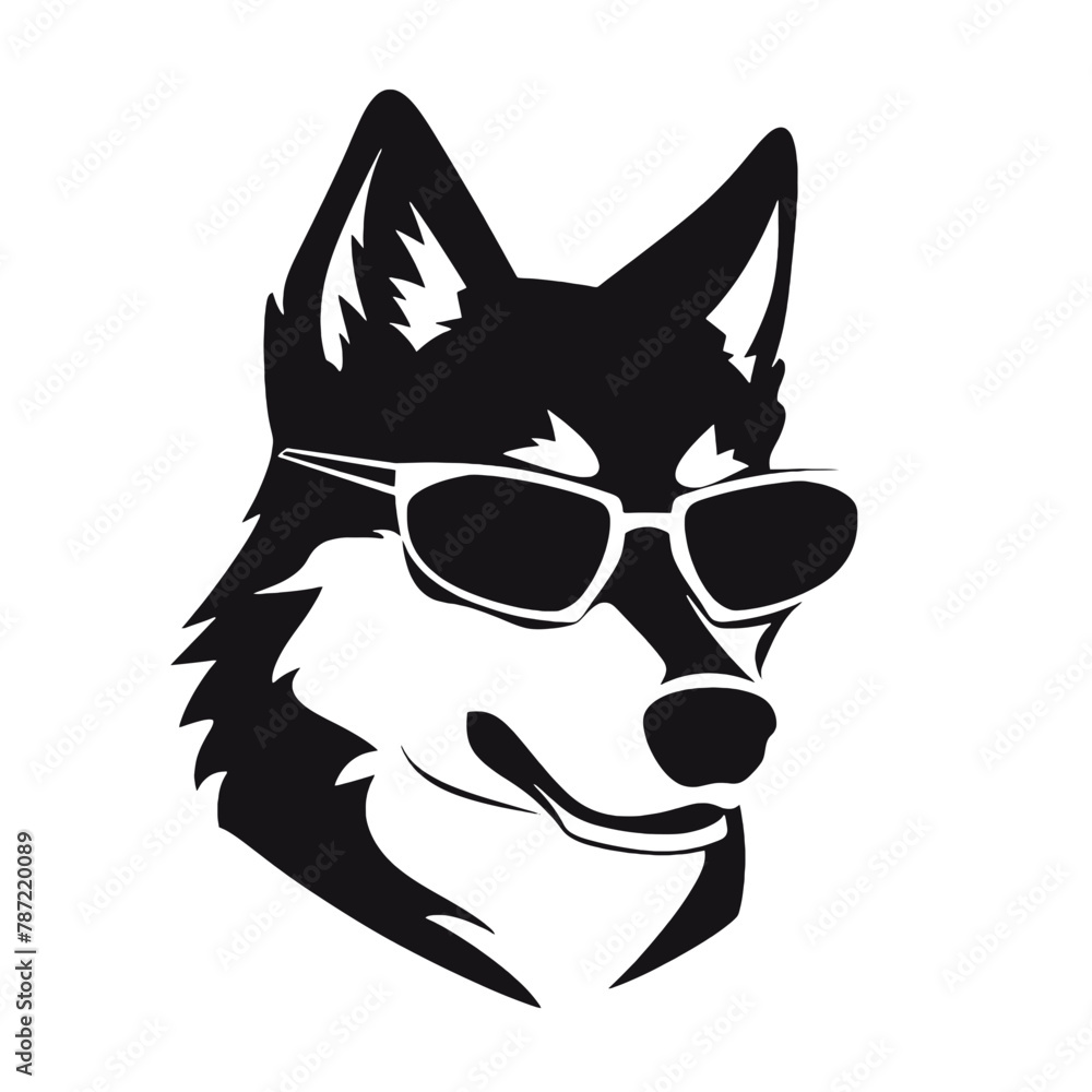 Husky Standing Vector Logo Husky Standing Vector Logo