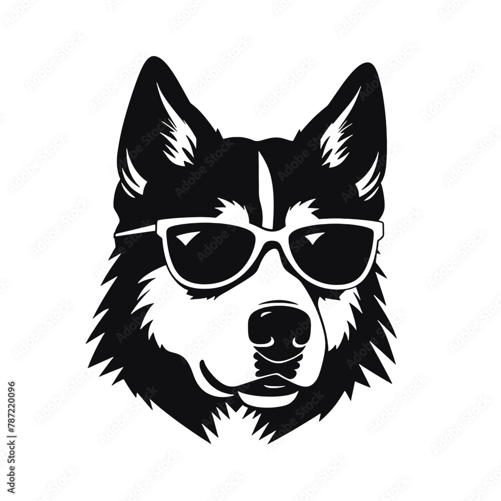 Husky Standing Vector Logo Husky Standing Vector Logo
