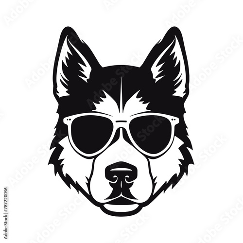Husky Standing Vector Logo