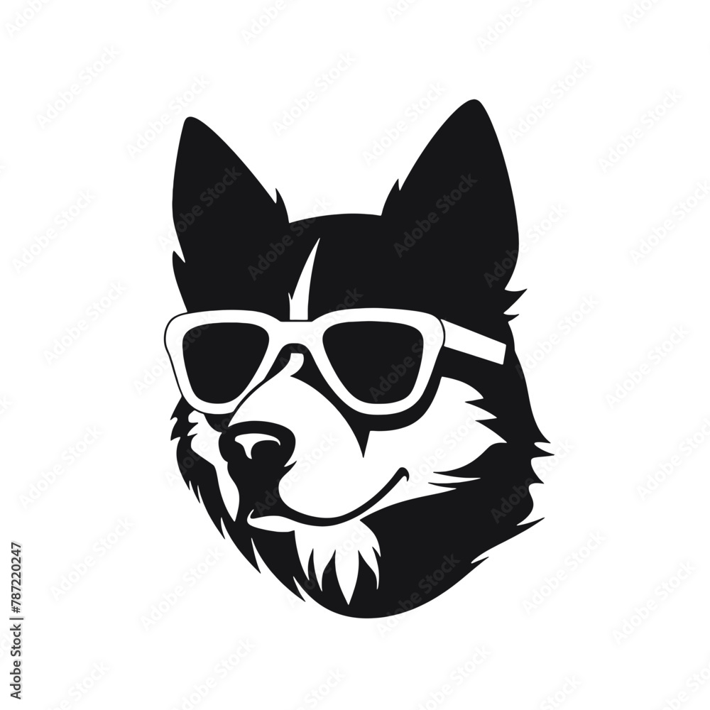 Husky Standing Vector Logo Husky Standing Vector Logo