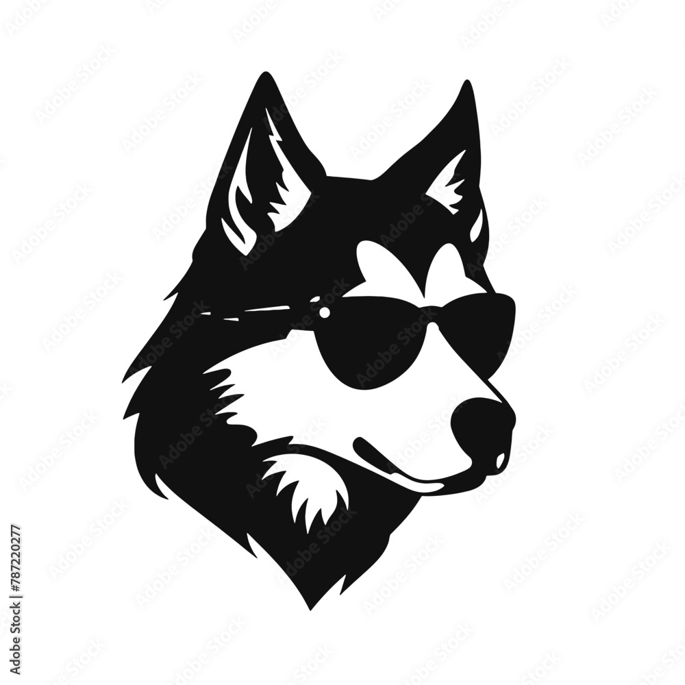 Obraz premium Husky Standing Vector Logo