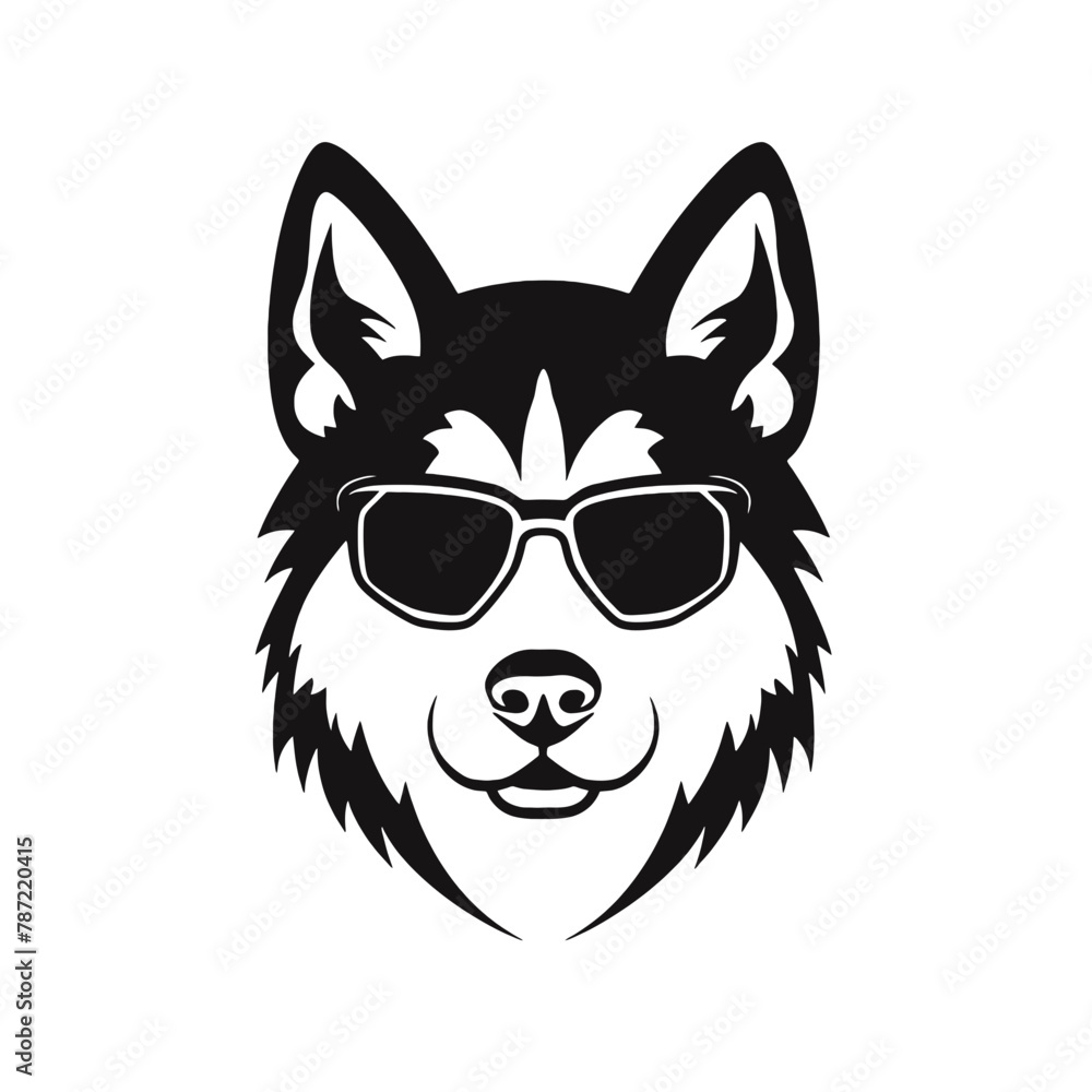 Husky Standing Vector Logo Husky Standing Vector Logo