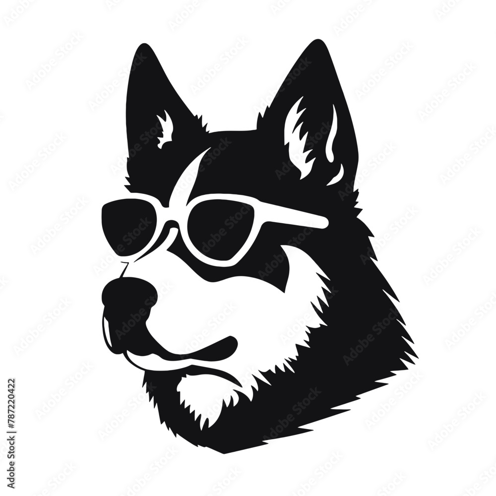 Husky Standing Vector Logo Husky Standing Vector Logo