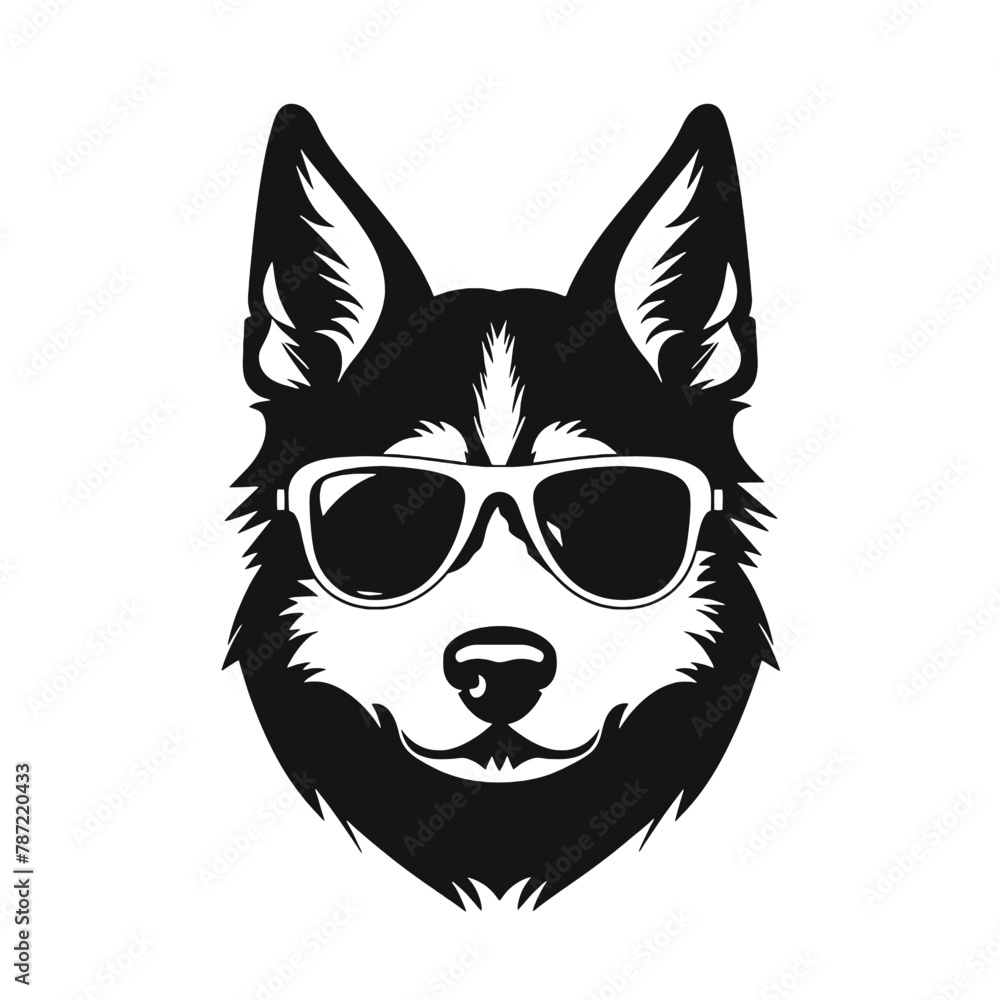 Husky Standing Vector Logo Husky Standing Vector Logo
