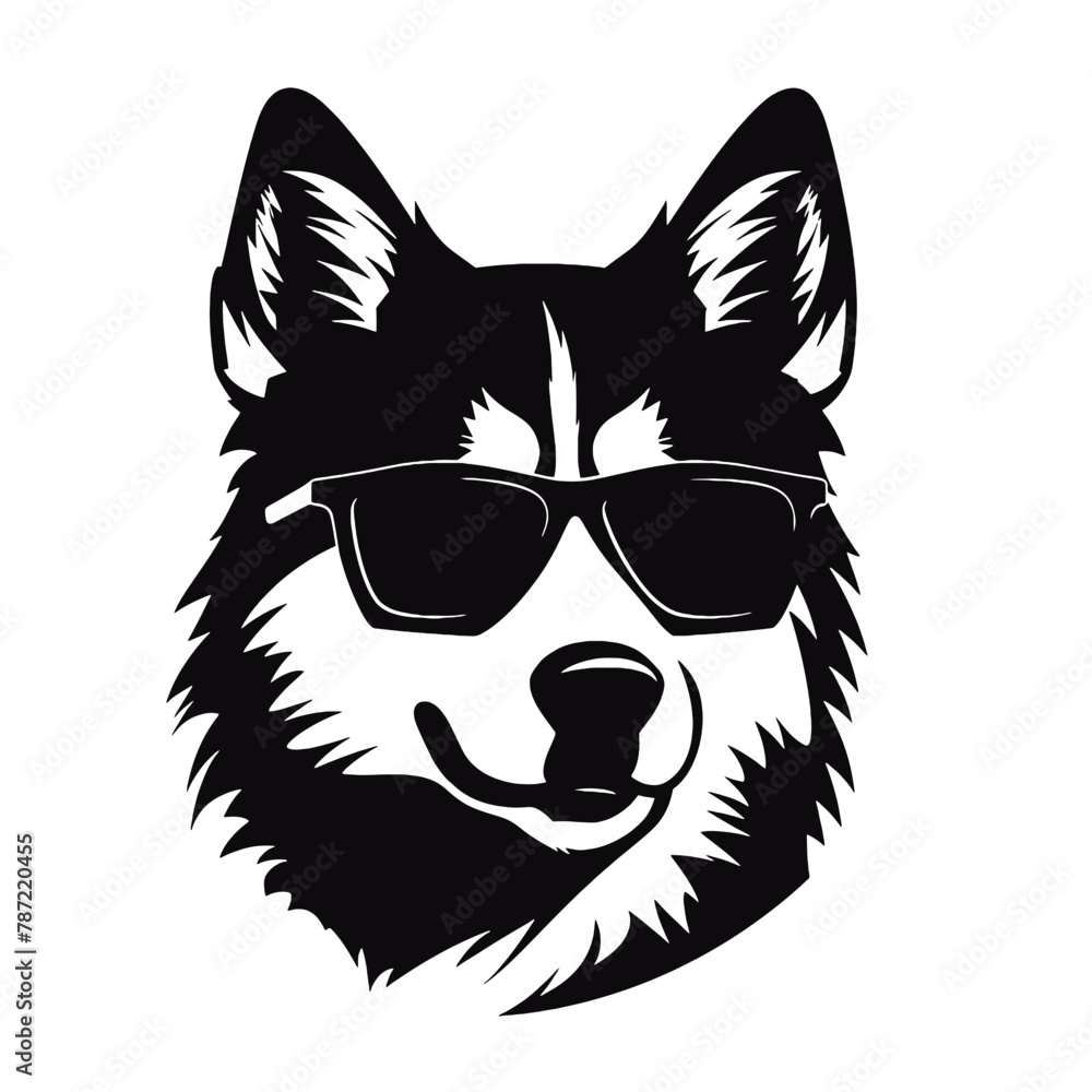 Husky Standing Vector Logo Husky Standing Vector Logo