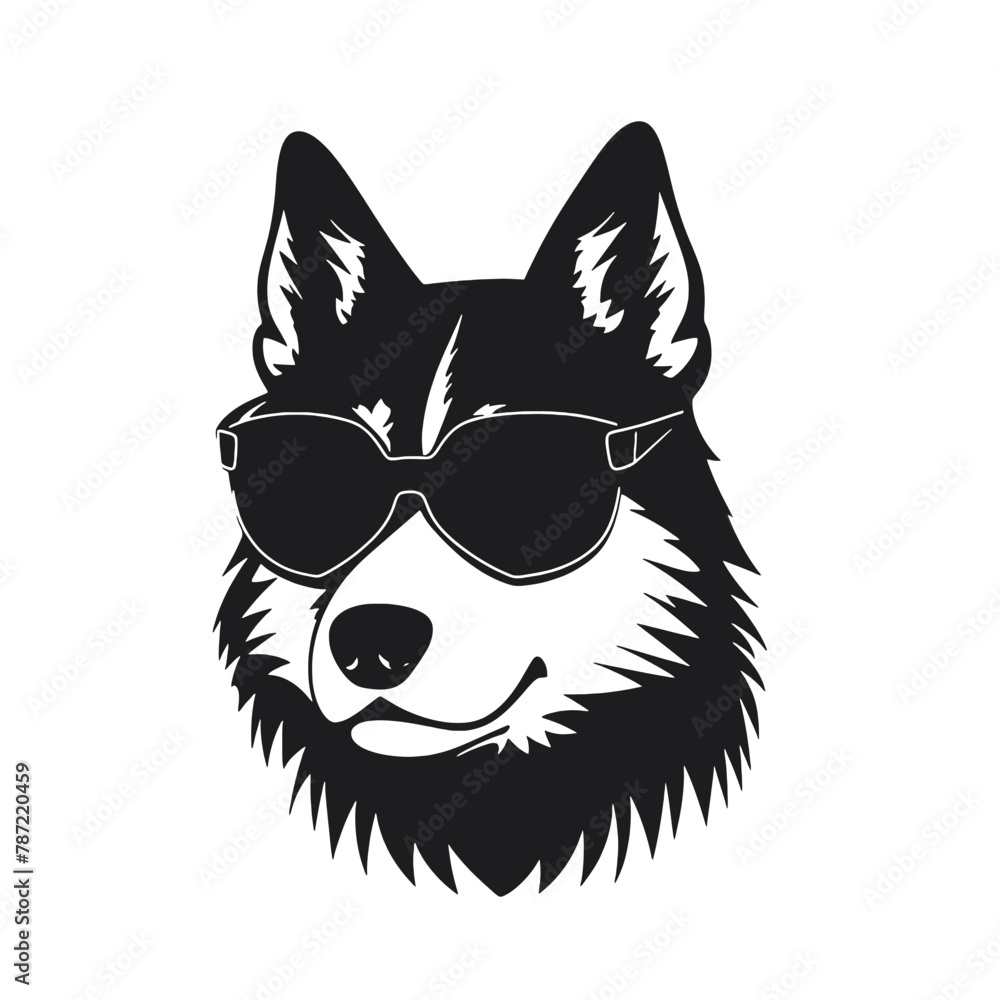 Husky Standing Vector Logo Husky Standing Vector Logo