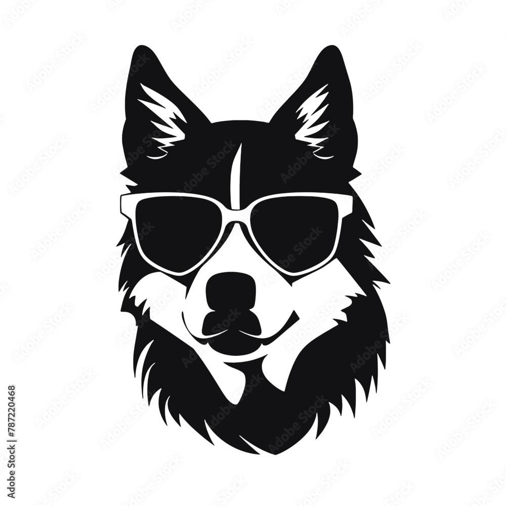 Husky Standing Vector Logo Husky Standing Vector Logo