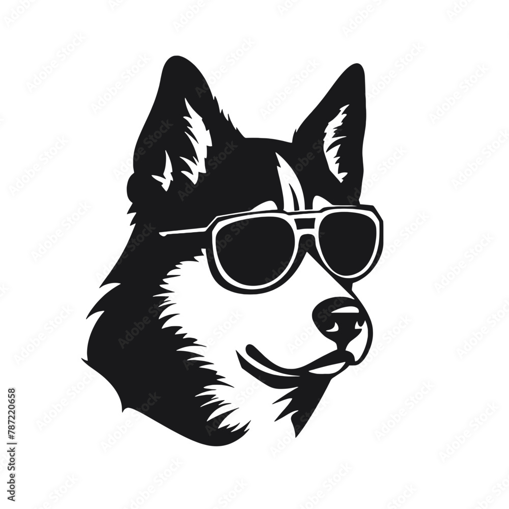 Husky Standing Vector Logo Husky Standing Vector Logo