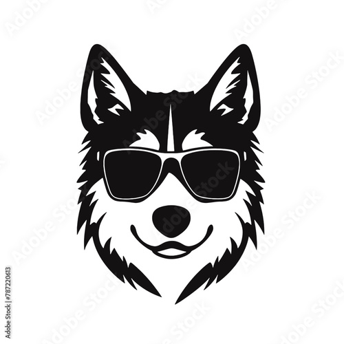 Husky Standing Vector Logo © vectorcyan