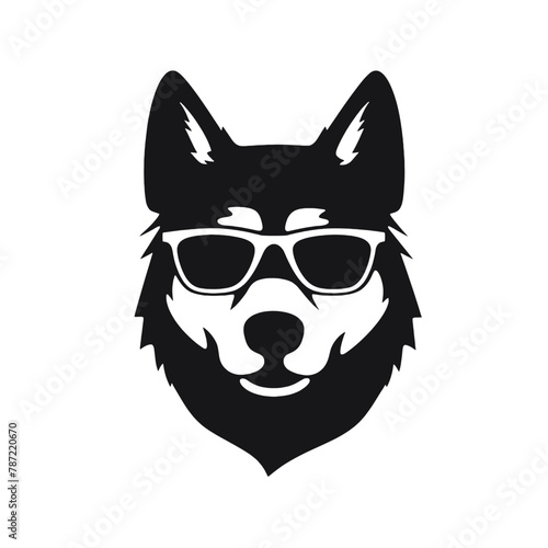 Fototapeta Naklejka Na Ścianę i Meble -  Husky Standing Vector Logo