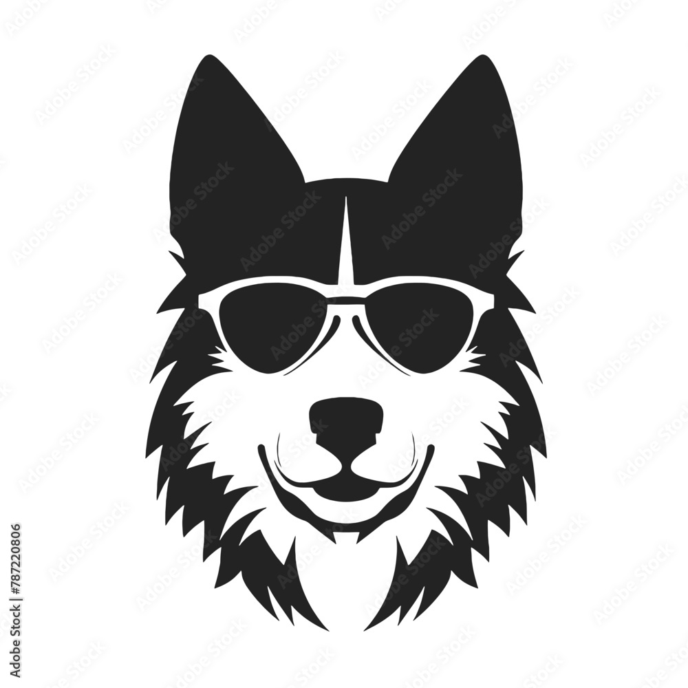 Husky silhouette, logo style vector illustration Husky silhouette, logo style vector illustration