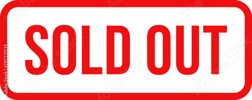 「SOLD OUT」の赤いスタンプデザイン