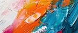 Abstract Oil Painting on Canvas with Bold Brush Strokes and Vivid Colors in Modern Art Style