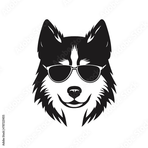 Husky silhouette, logo style vector illustration © vectorcyan