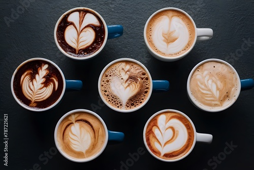 assortment of iced cappuccinos captured in an enticing foodgraphy