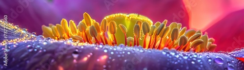 A crosssection of a bell pepper reveals a starburst of seeds, a vibrant display in this colorful vegetable closeup photo