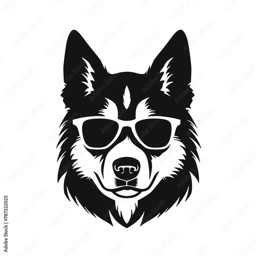 Husky silhouette, logo style vector illustration Husky silhouette, logo style vector illustration