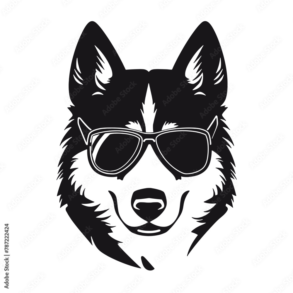 Siberian husky dog vector silhouette Siberian husky dog vector silhouette