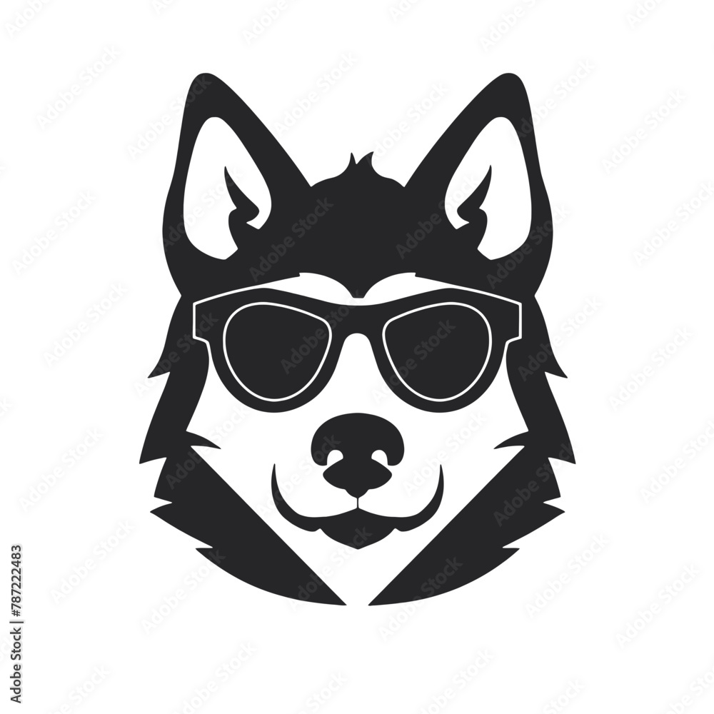 Siberian husky dog vector silhouette