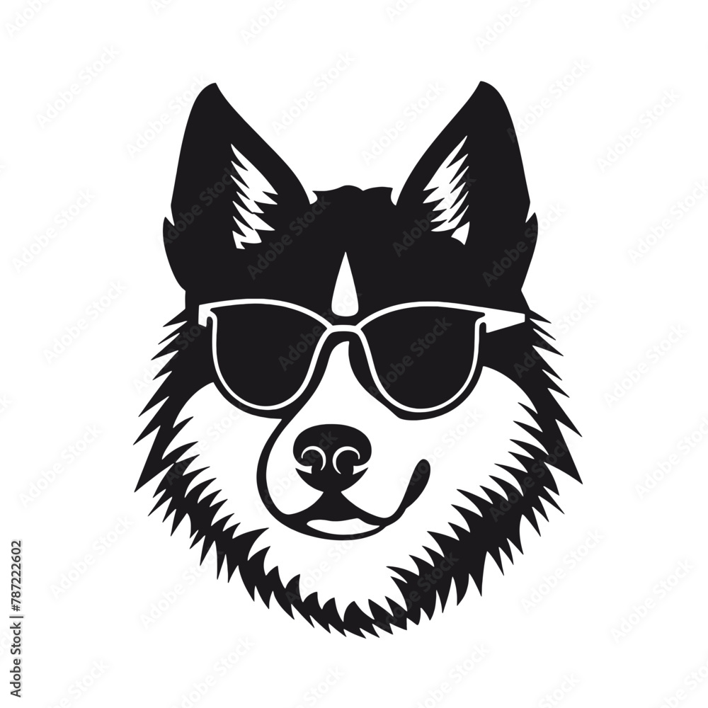 Siberian husky dog vector silhouette Siberian husky dog vector silhouette