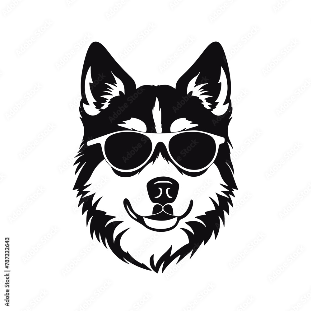 Siberian husky dog vector silhouette Siberian husky dog vector silhouette