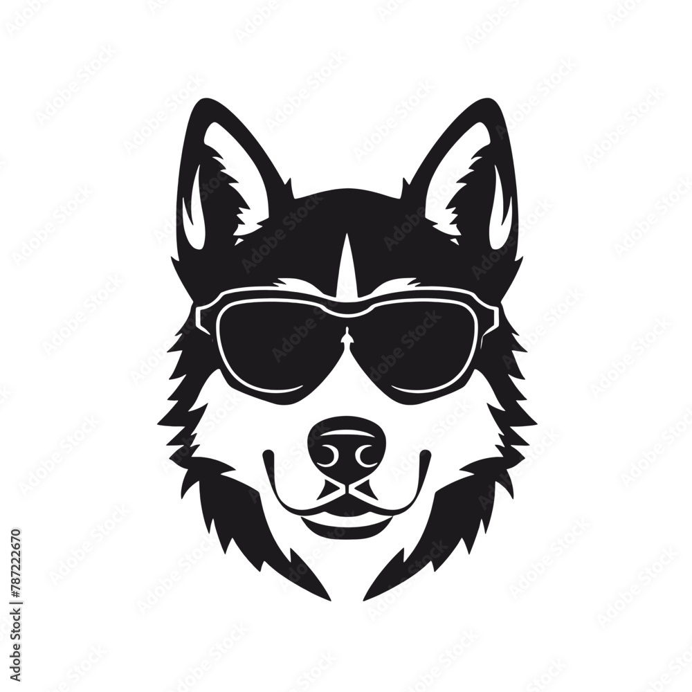 Siberian husky dog vector silhouette Siberian husky dog vector silhouette