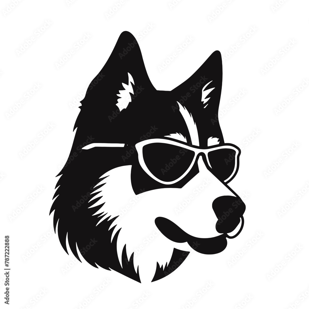 Siberian husky dog vector silhouette Siberian husky dog vector silhouette