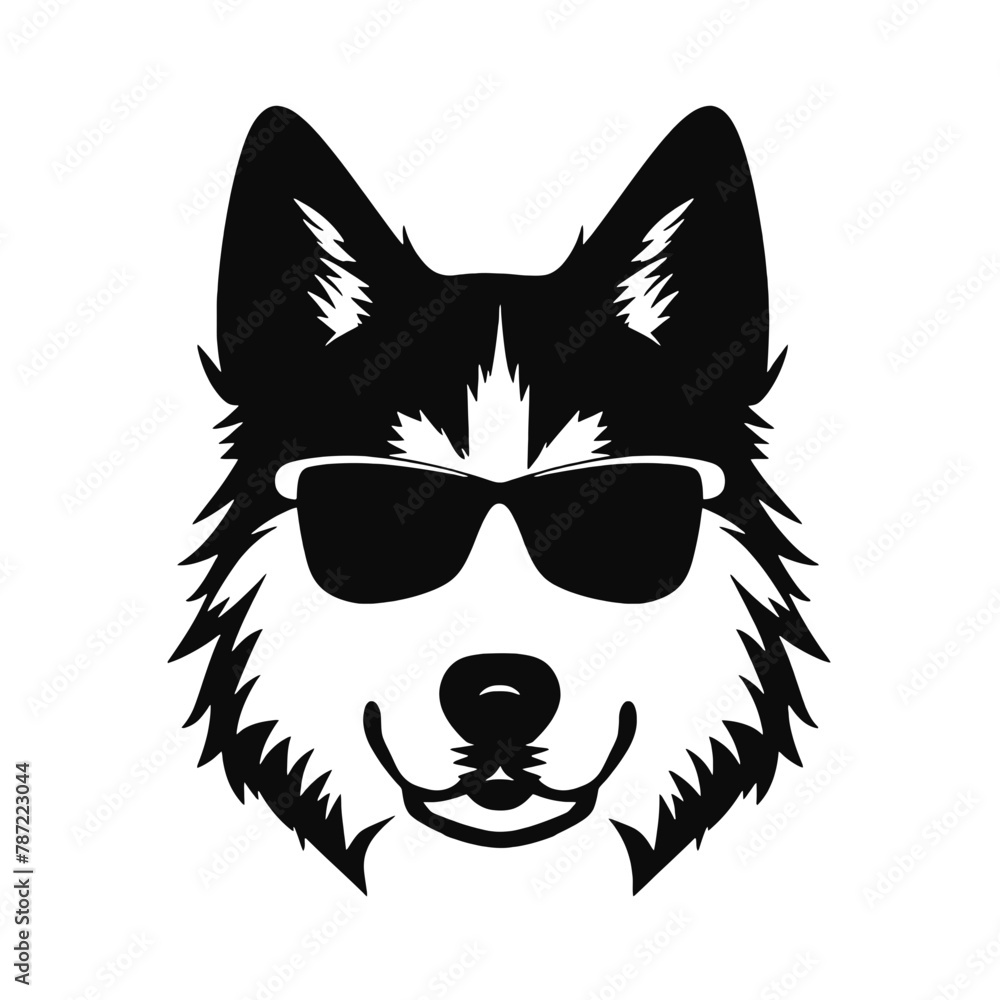 Siberian husky dog vector silhouette Siberian husky dog vector silhouette