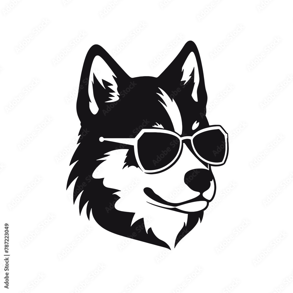 Siberian husky dog vector silhouette Siberian husky dog vector silhouette